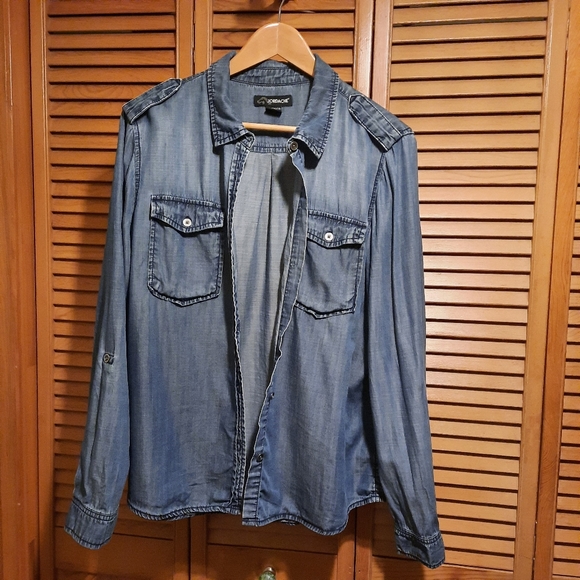 Jordache 100 % Tencel Denim Shirt - Picture 2 of 8